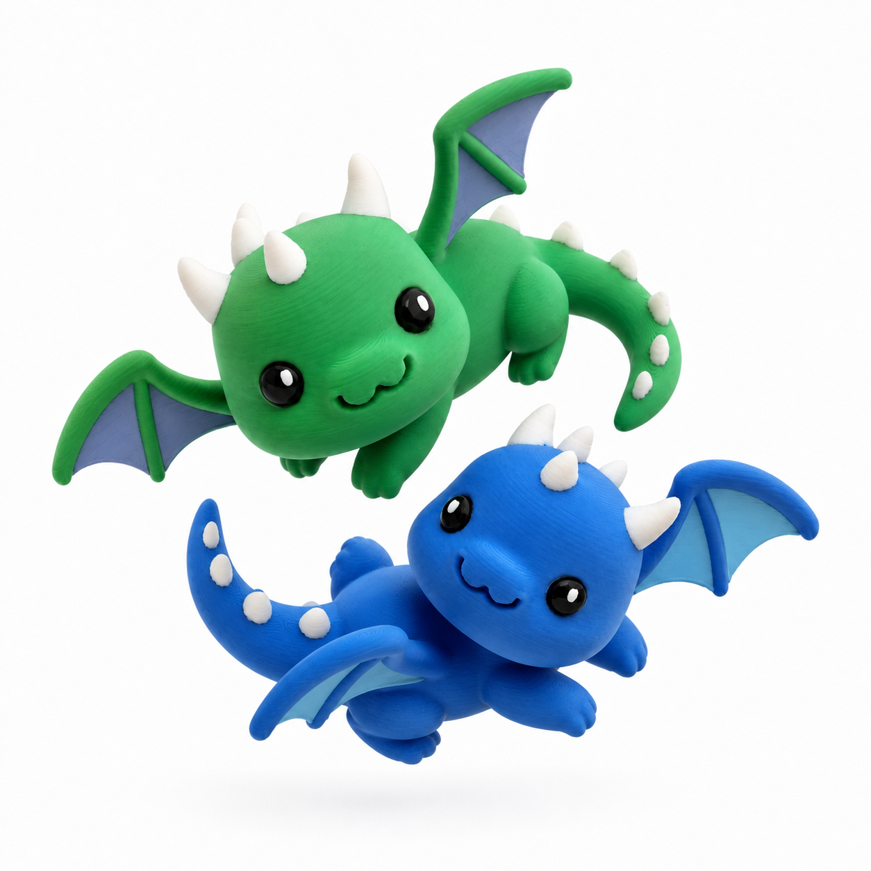 Green and blue Forge Dragons